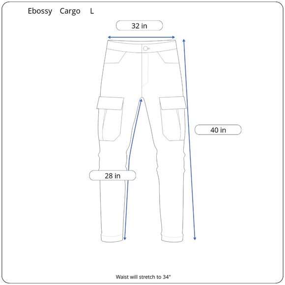 Ebossy Black Cargo Joggers Reflective Details Athleisure Urban Casual Gorpcore - Picture 3 of 13